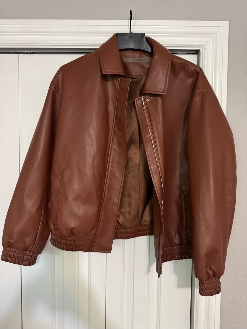 Enza Faux Leather Bomber
